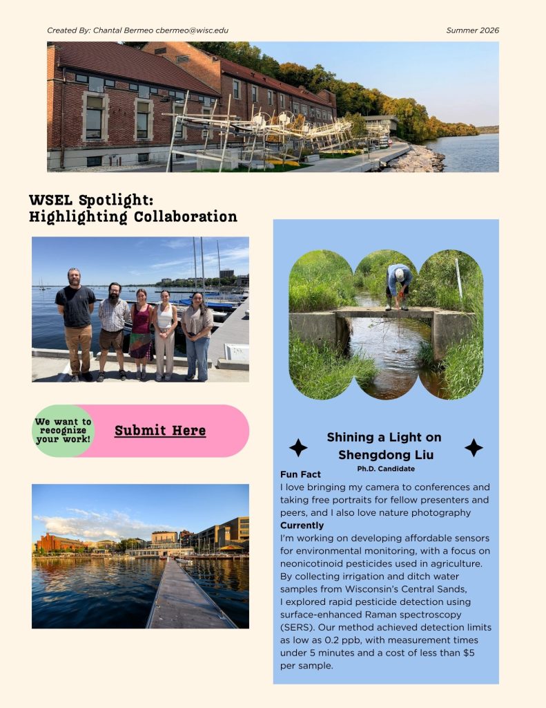 Page 1 of the Water Science & Engineering Lab Summer 2026 Newsletter. A link to download the file follows this carousel.